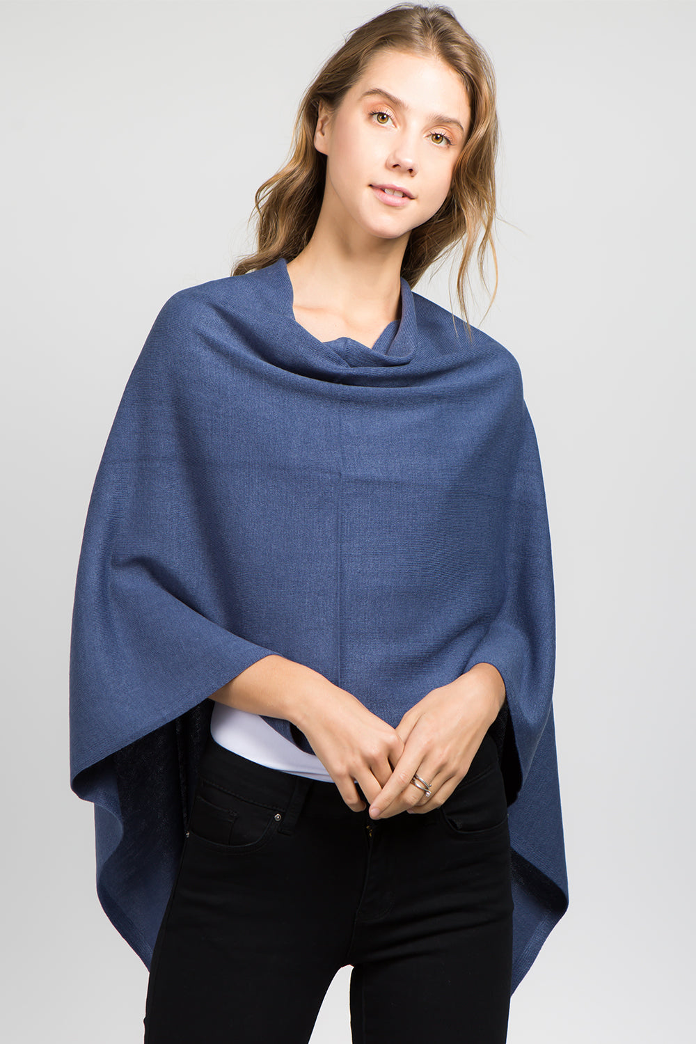 Lightweight Topper Poncho Blue (2)