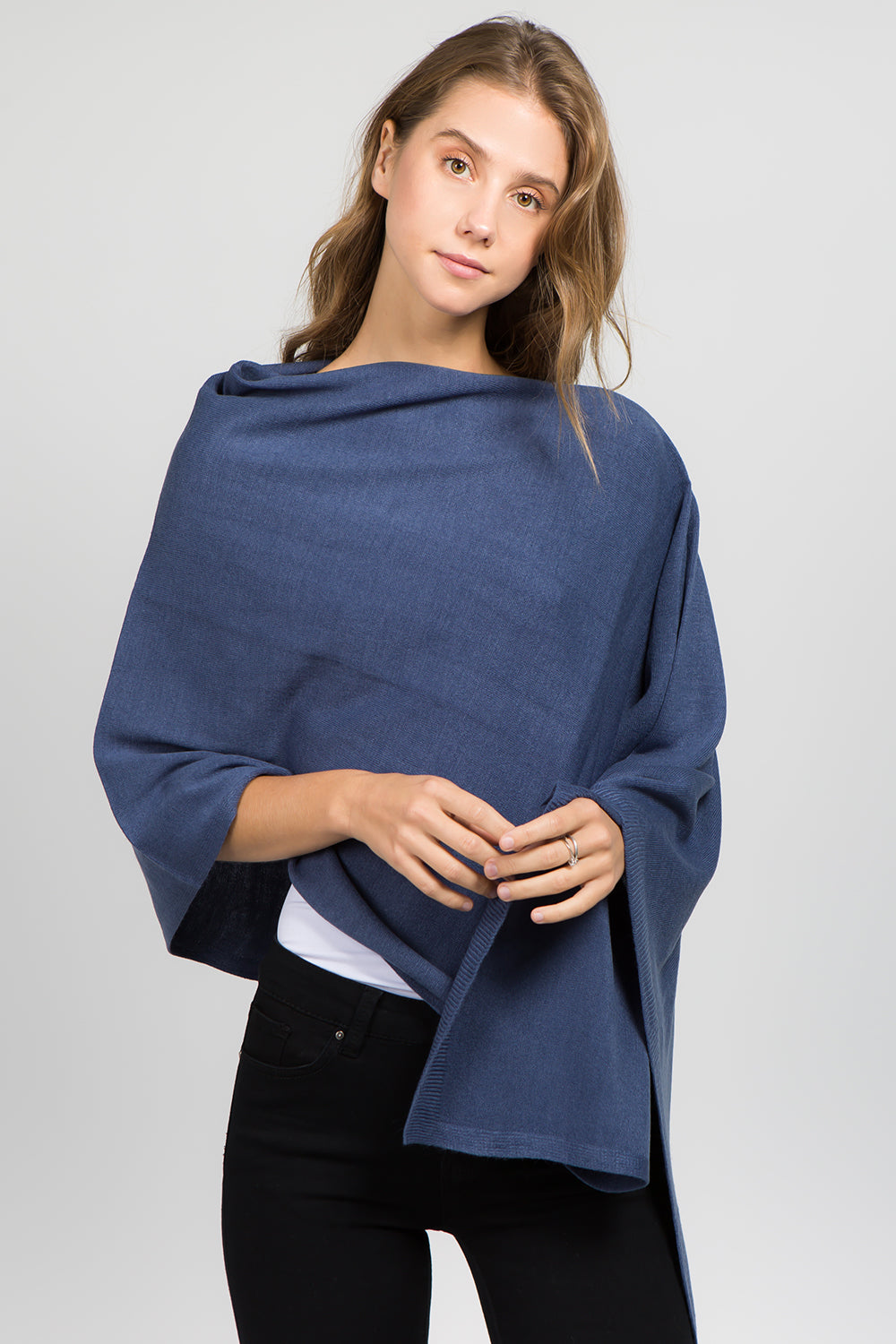 Lightweight Topper Poncho Blue (1)