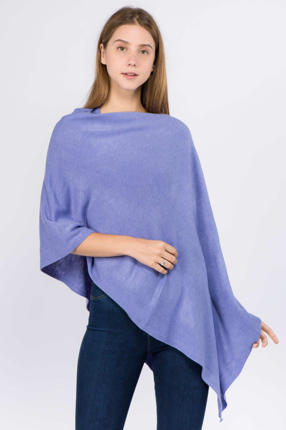 Lightweight Topper Poncho Periwinkle 3