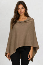 tan poncho on model