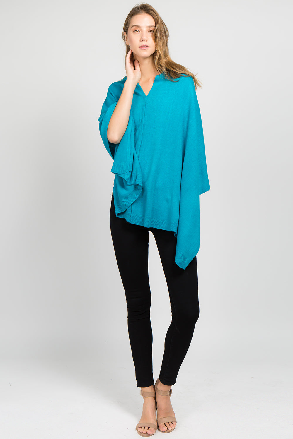 Lightweight Topper Poncho Turquoise 4