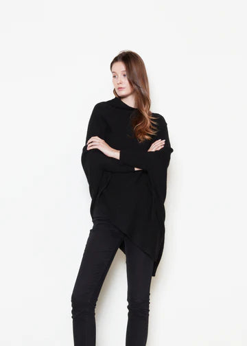 black triangle poncho with sleeves