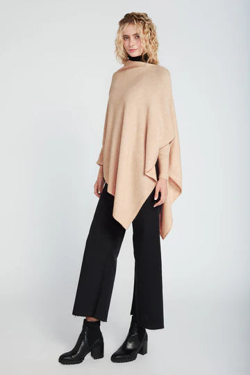 tan poncho with sleeves