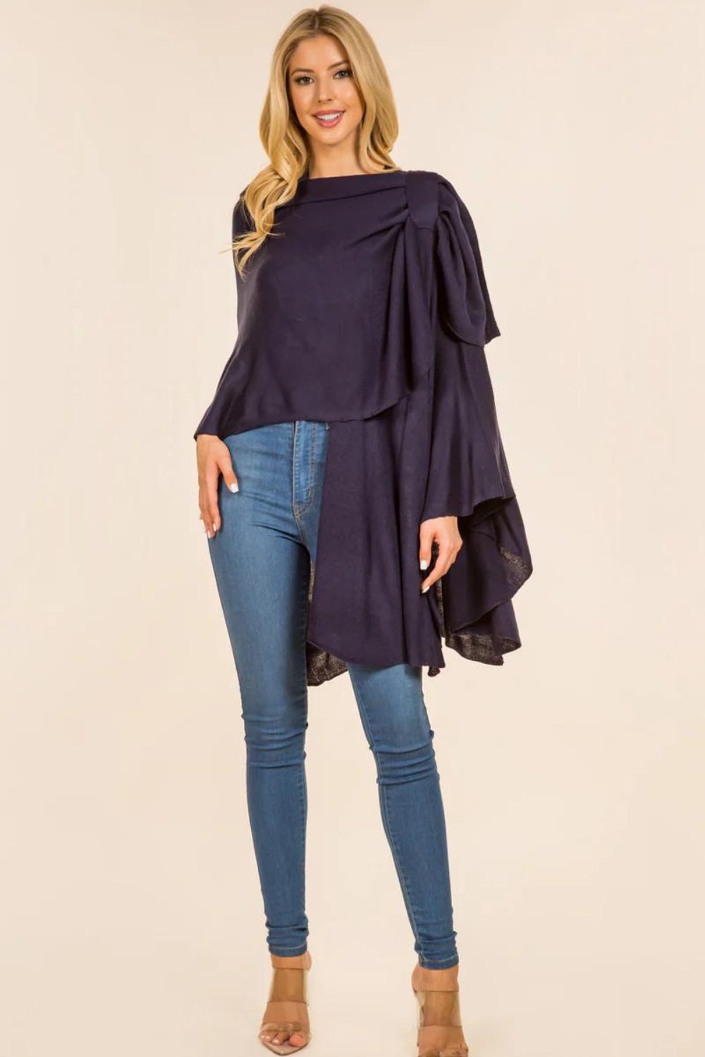 NAVY SHAWL WITH LOOP (1)