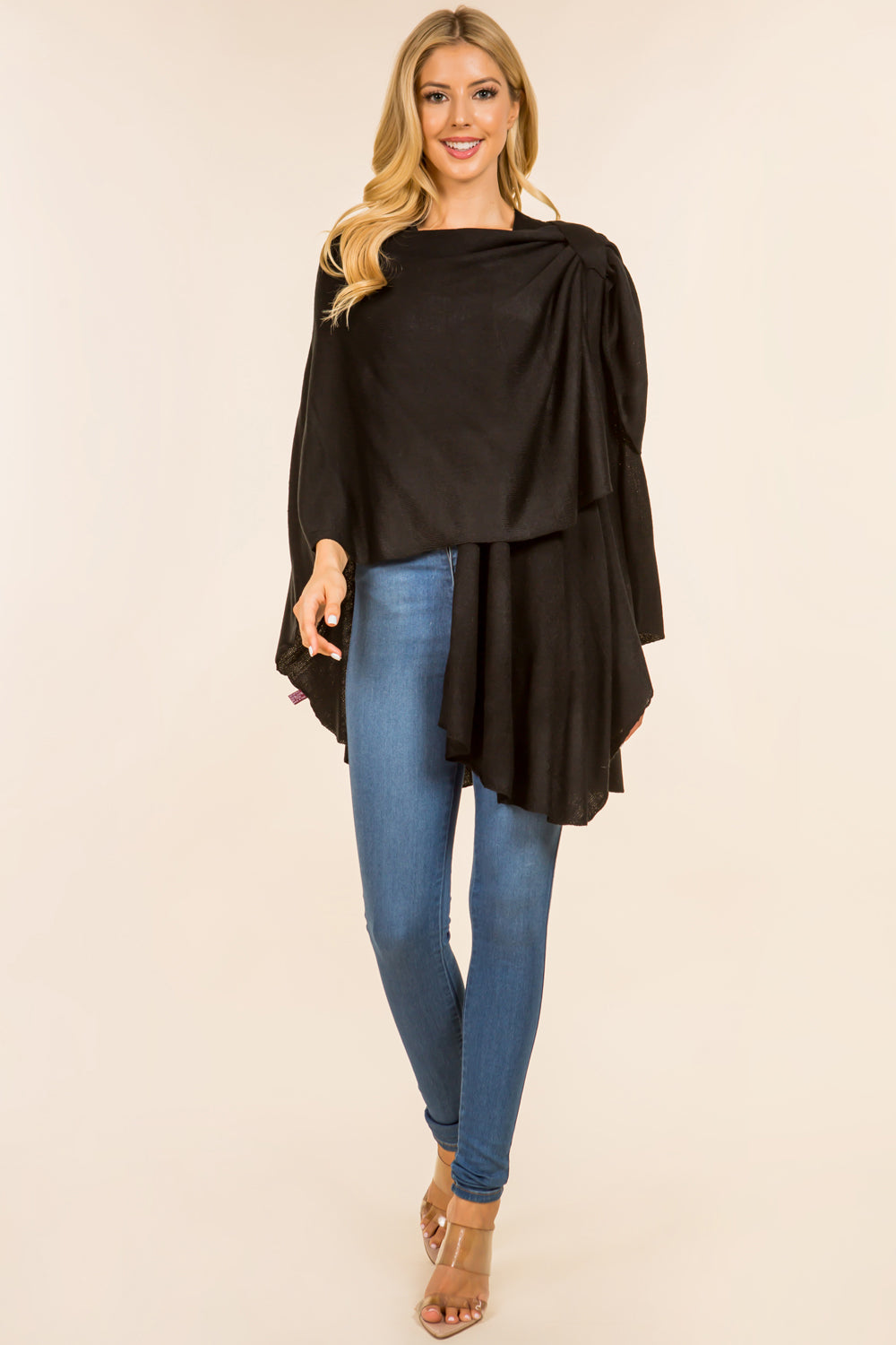 shawl with shoulder loop black