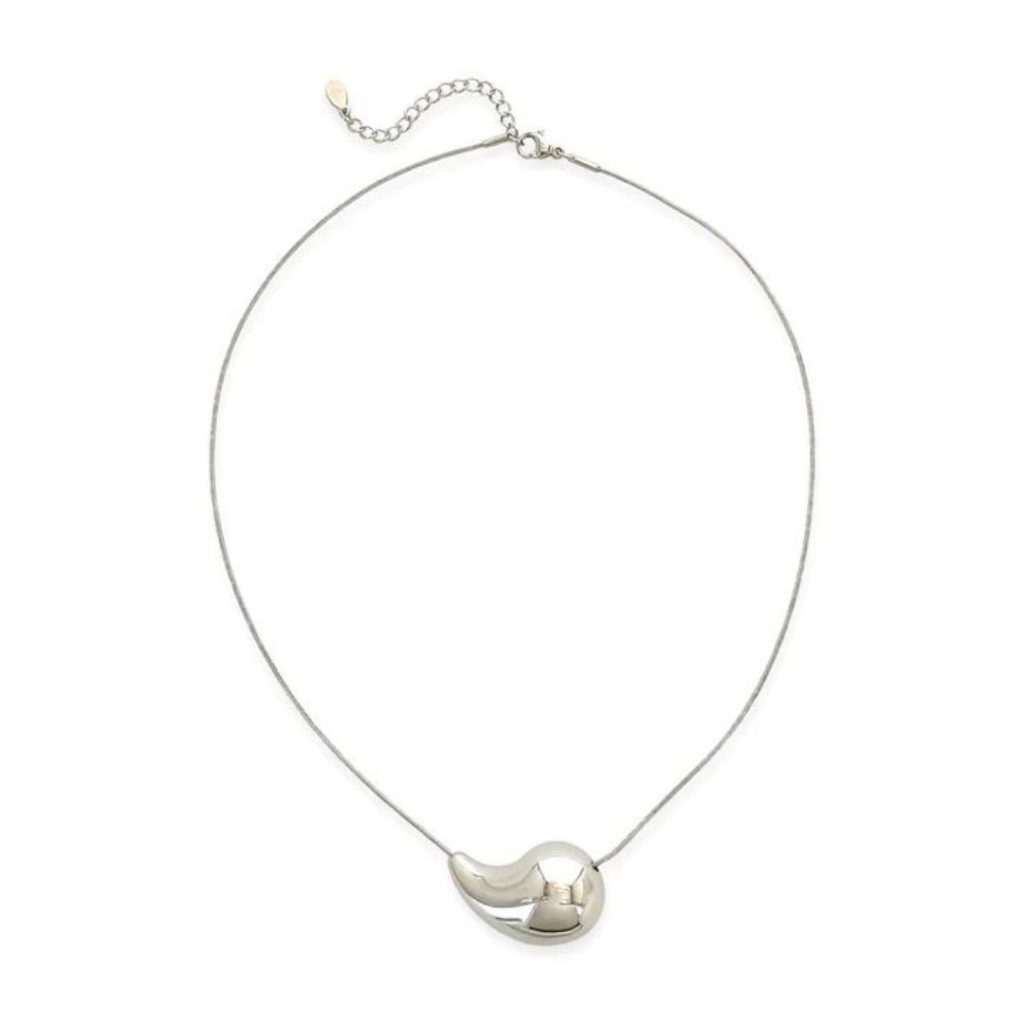 Water Resistant Raindrop Necklace-Rhodium