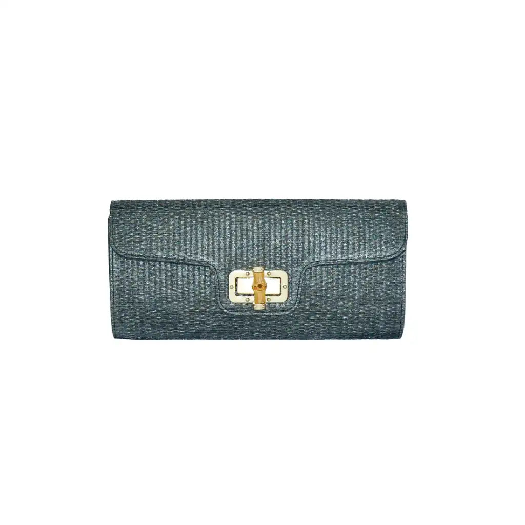 BC STRAW CLUTCH BLACK