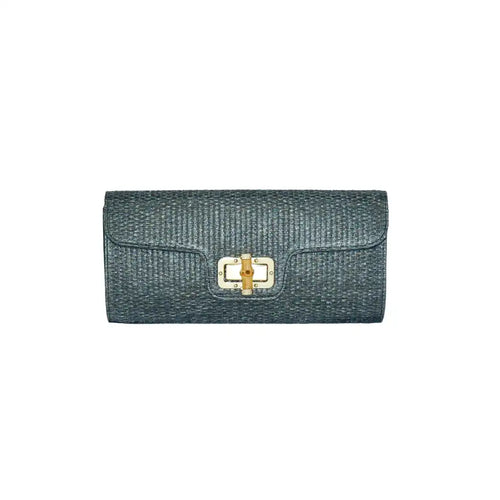 BC STRAW CLUTCH BLACK