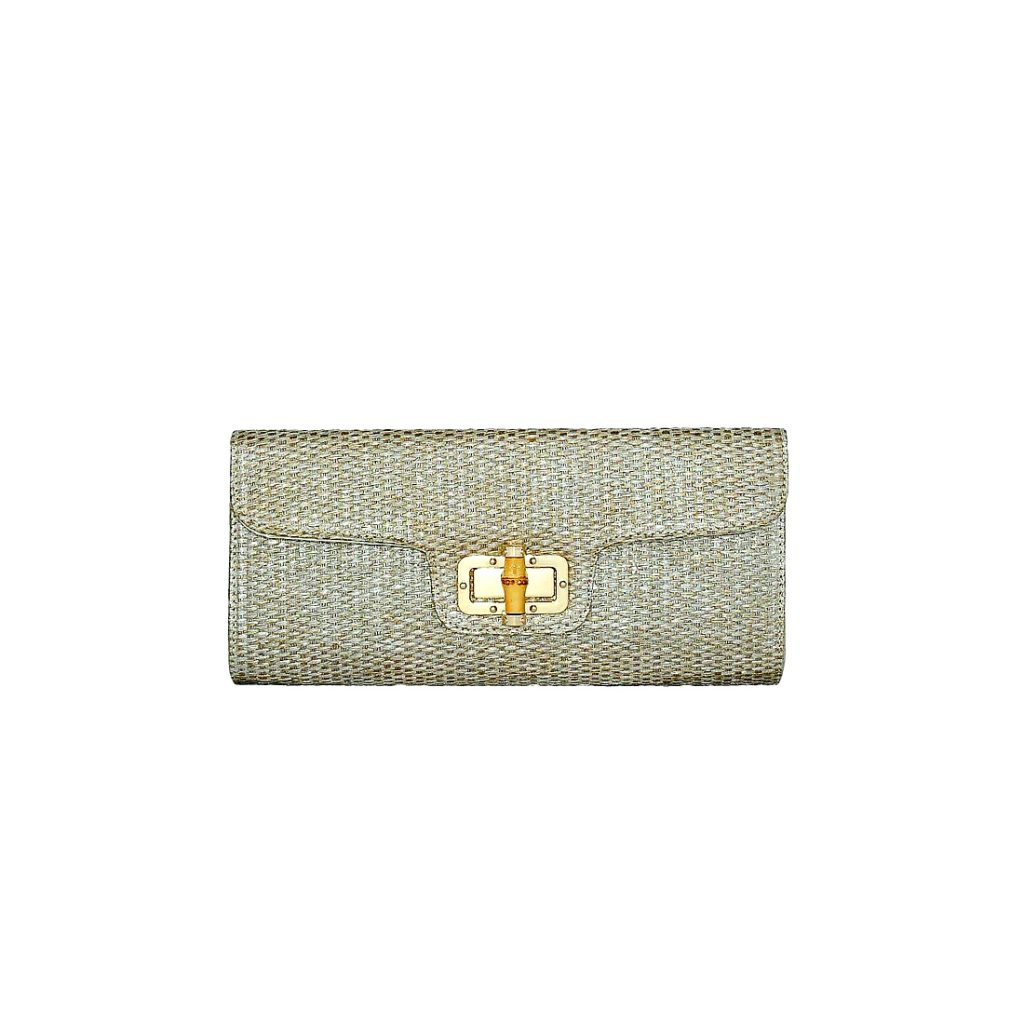 straw clutch gold