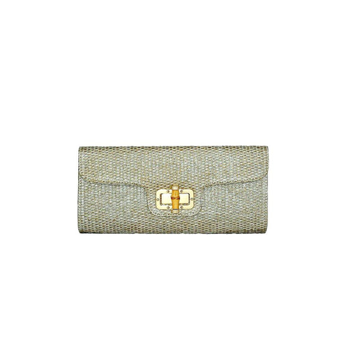 straw clutch gold