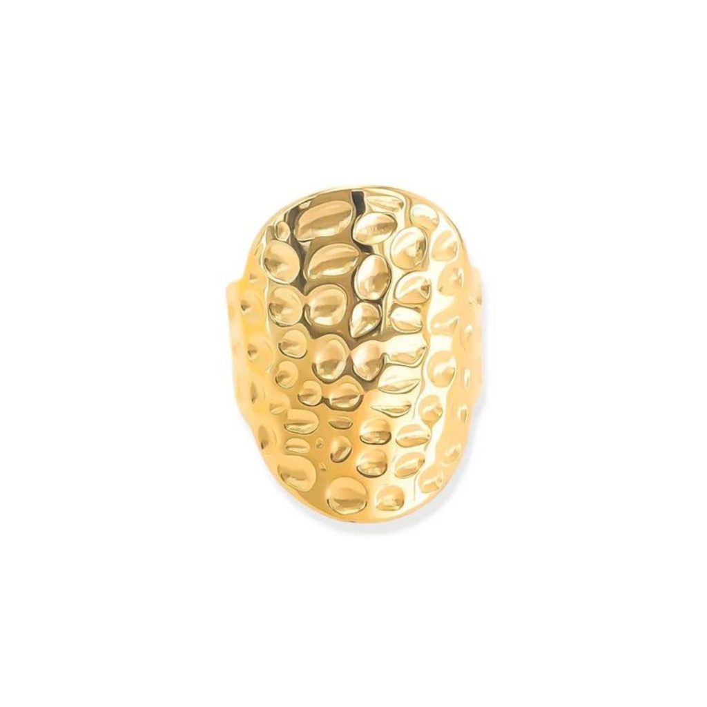 Hammered Oval Ring-Water Resistant