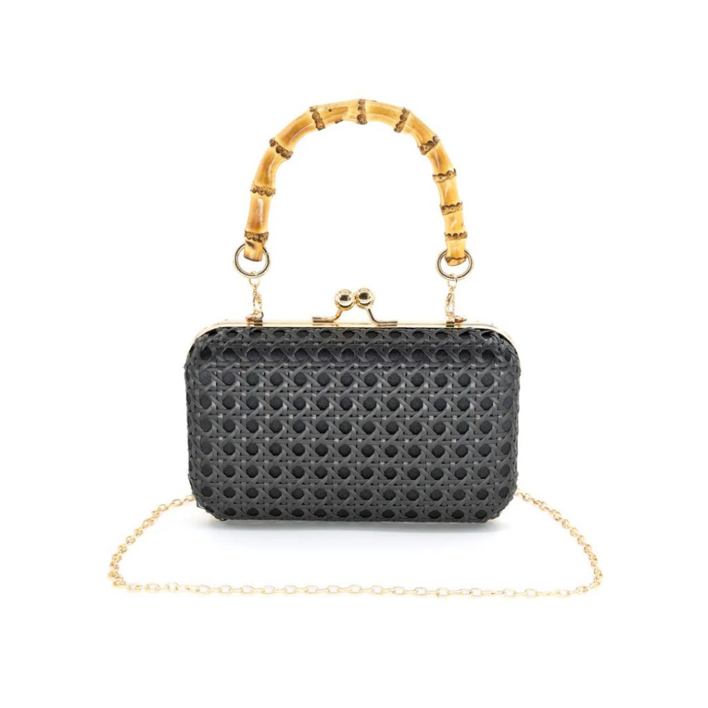 RATTAN CLUTCH BLACK
