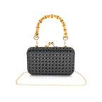 RATTAN CLUTCH BLACK