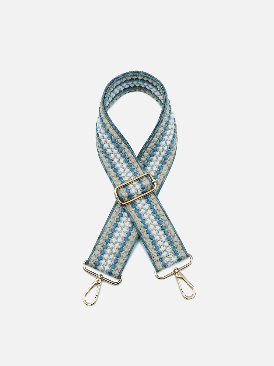 Dot Guitar Strap Blue-Beige
