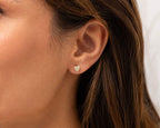cz heart studs on model