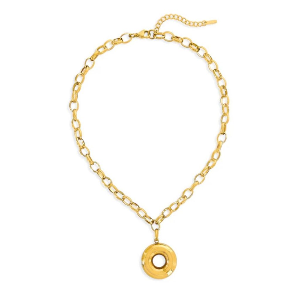Water Resistant Donut Charm Necklace