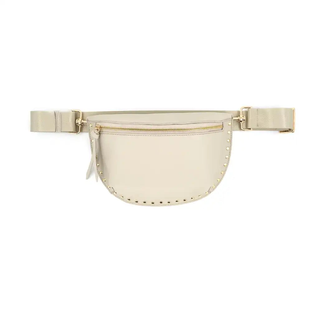 FANNY PACK WITH STUDS IVORY