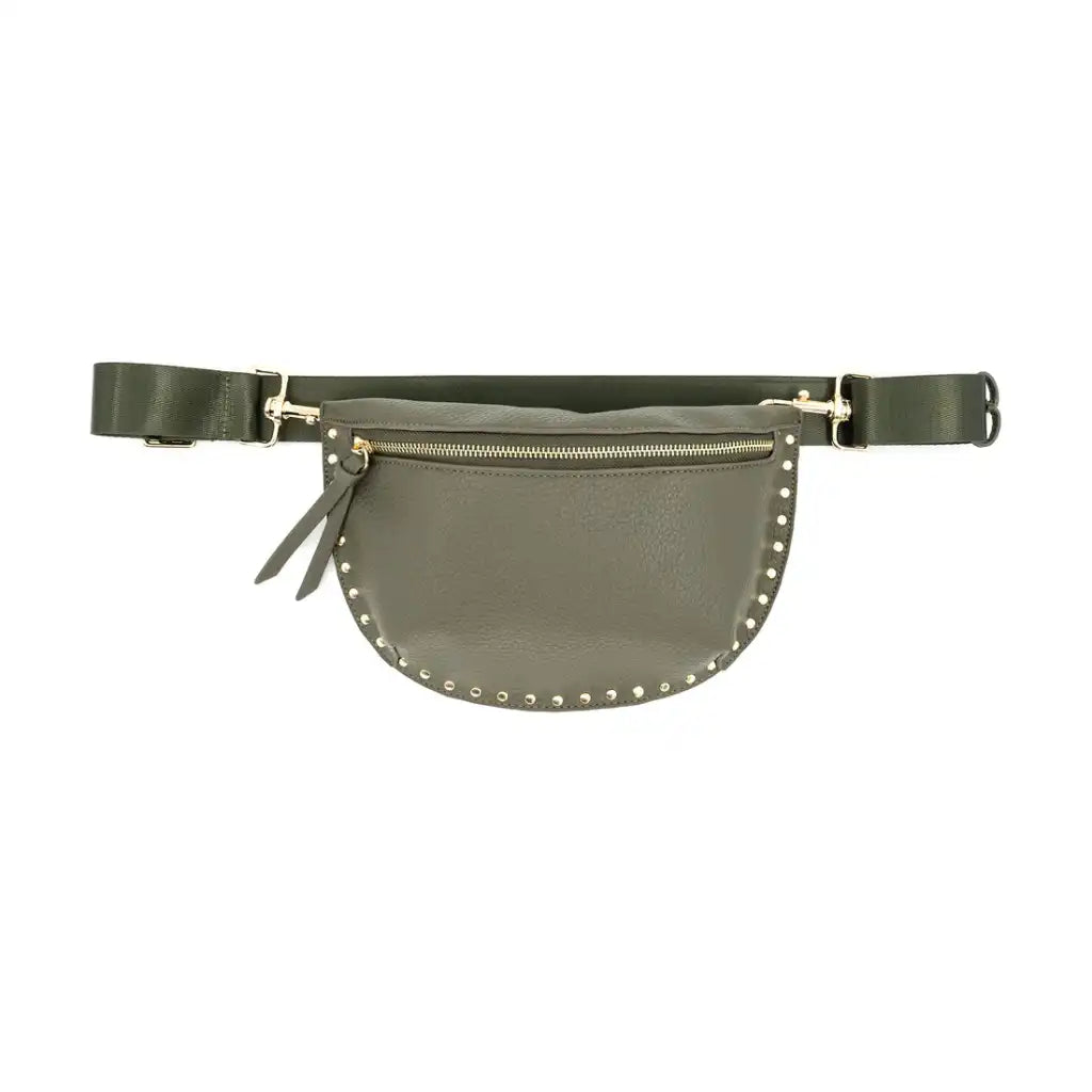 Olive Fanny Pack with Studs
