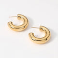 18K Gold Dipped Small Chunky Hoop Earrings