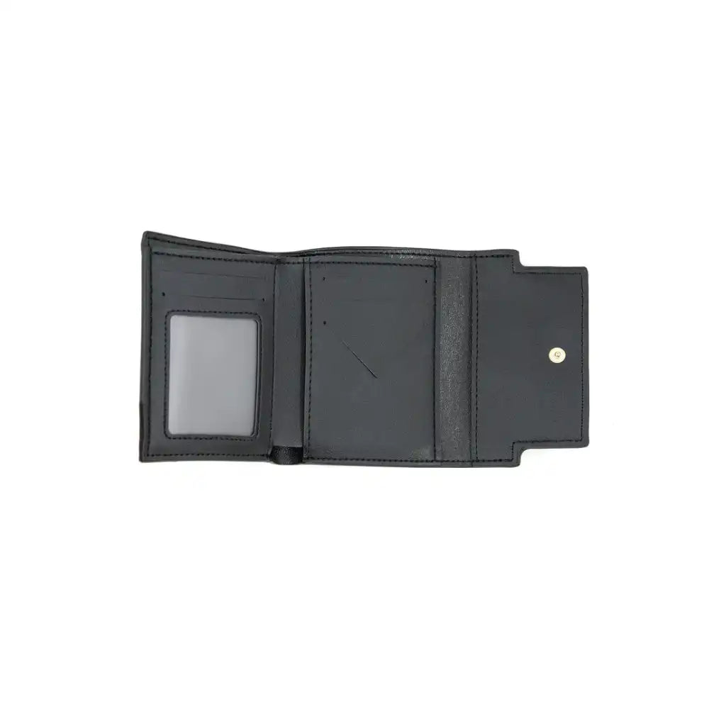 MARGOT TRI FOLD WALLET BLACK OPEN VIEW