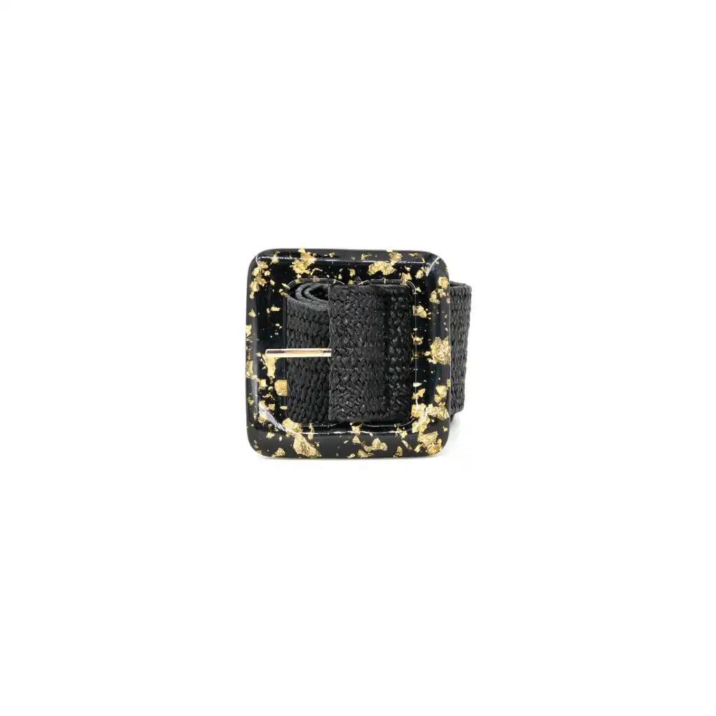 gold fleck resin buckle-black