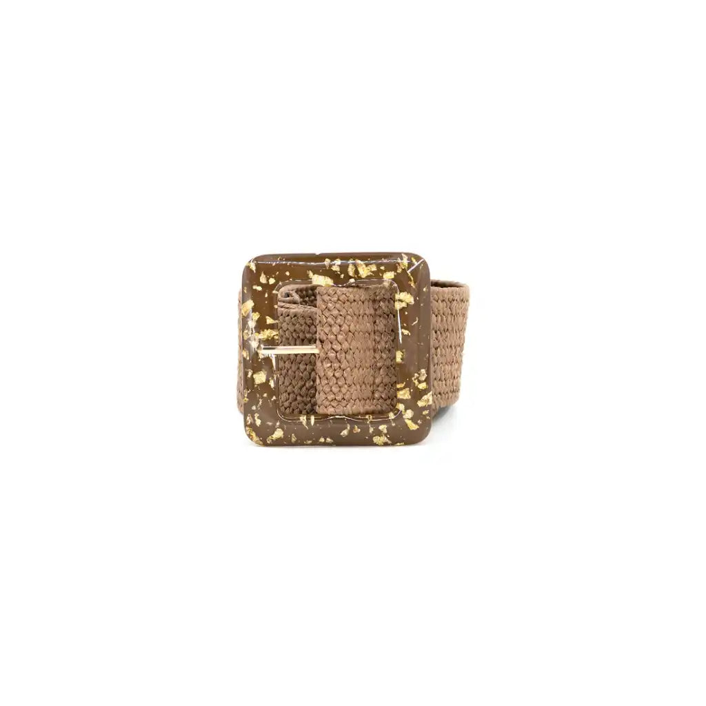 Gold Flecked Resin Buckle-Brown