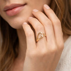 open heart ring on model