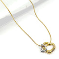Two Tone Gold Dipped Linked Heart Necklace