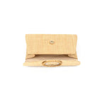 paloma straw clutch inside view