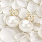 heart pearl earrings