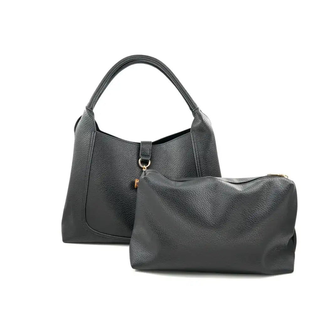 milan satchel bag black with pouch