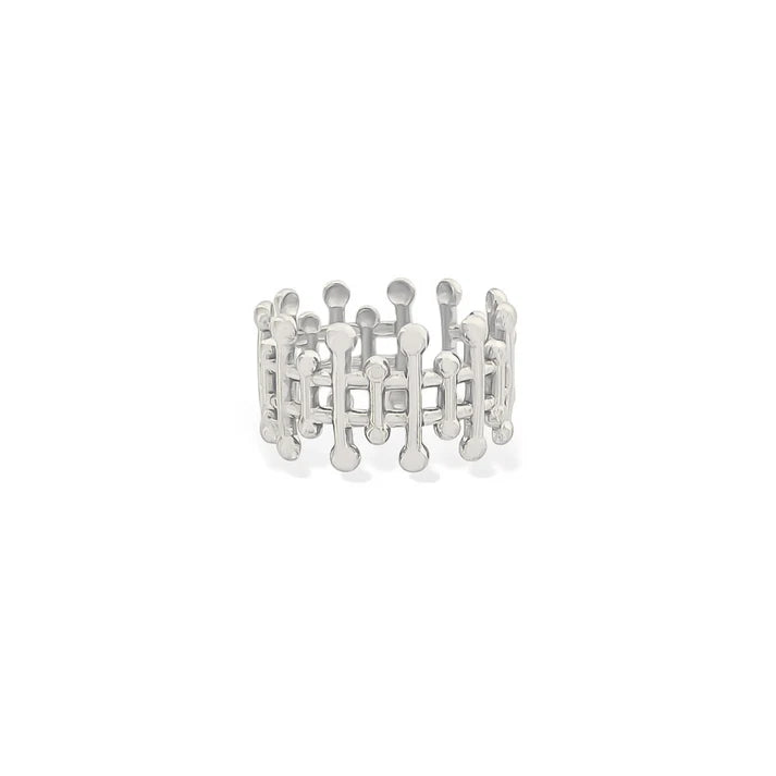 lattice ring silver