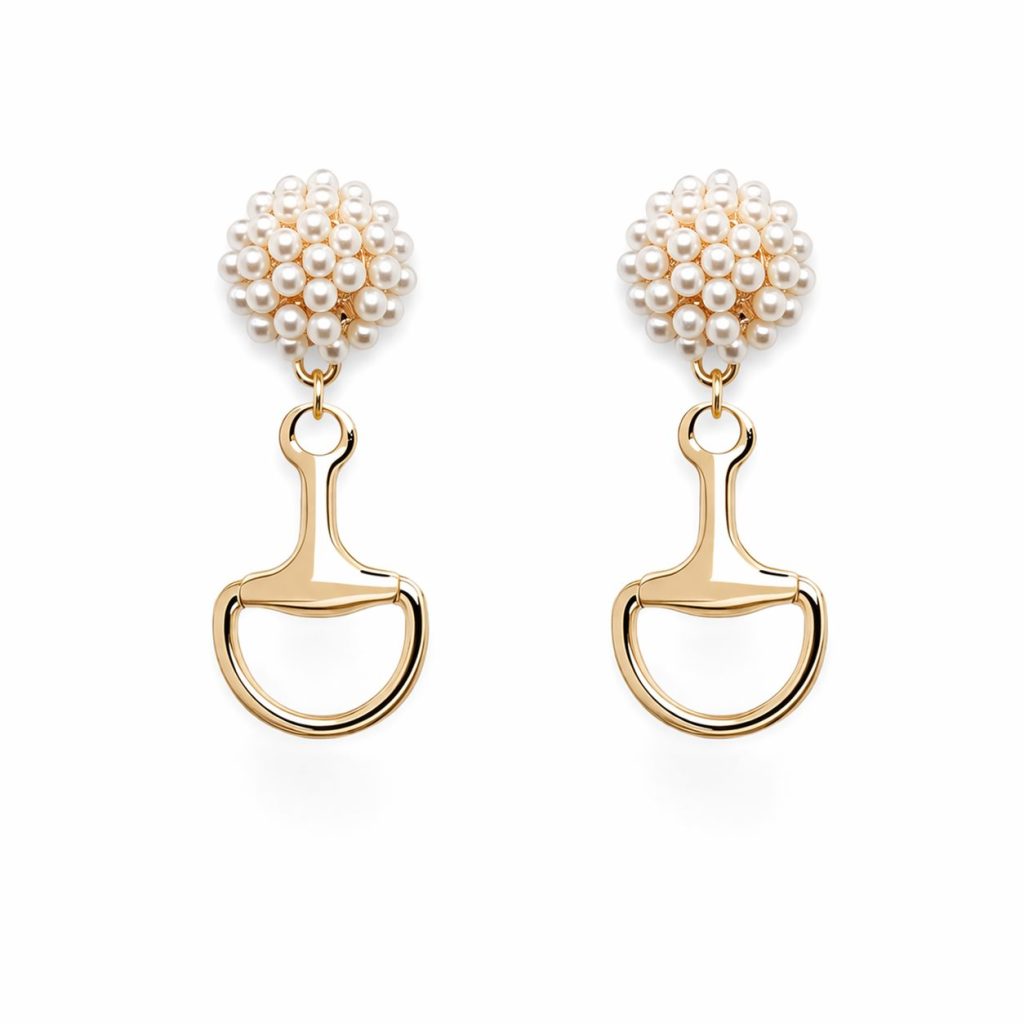 seed pearl horsebit gold