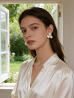 GARDENIA EARRINGS ON MODEL