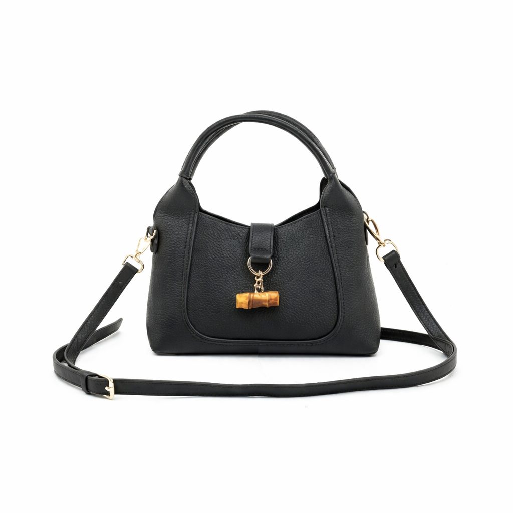 milan small handbag black vegan leather