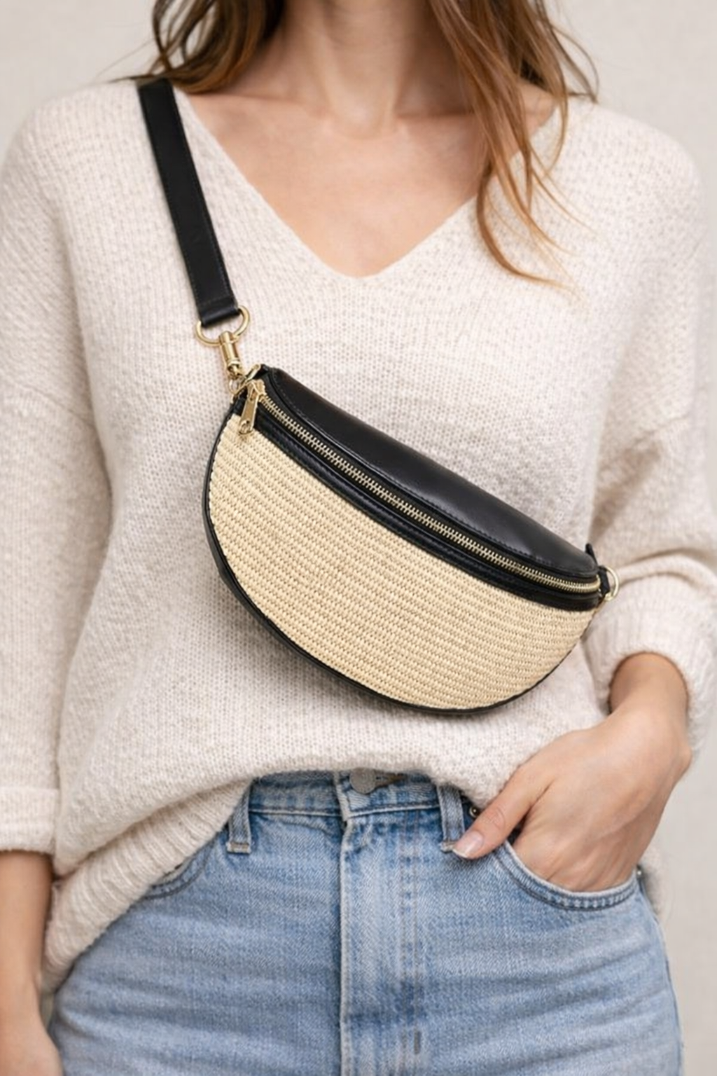 Nevaeh Straw Sling Bag