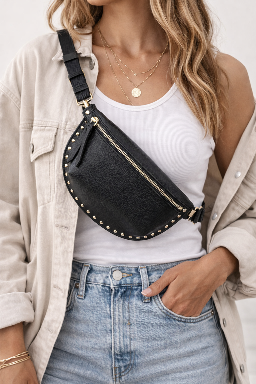 Gold Studded Bum Bag