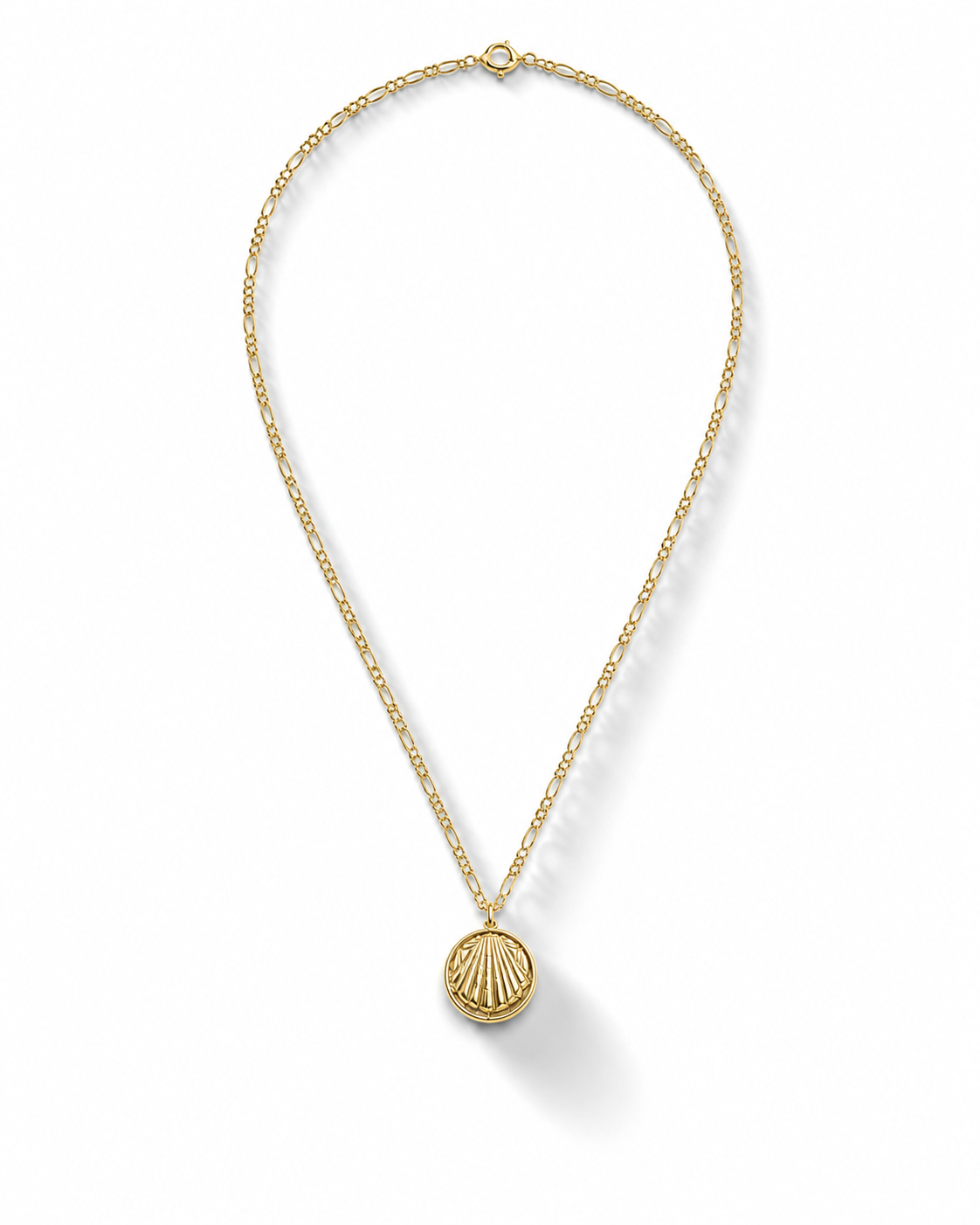 Gold Dipped Clam Shell Coin Necklace