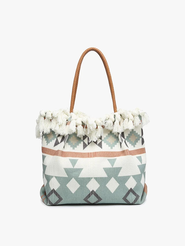 Madison Woven Aztec Tote
