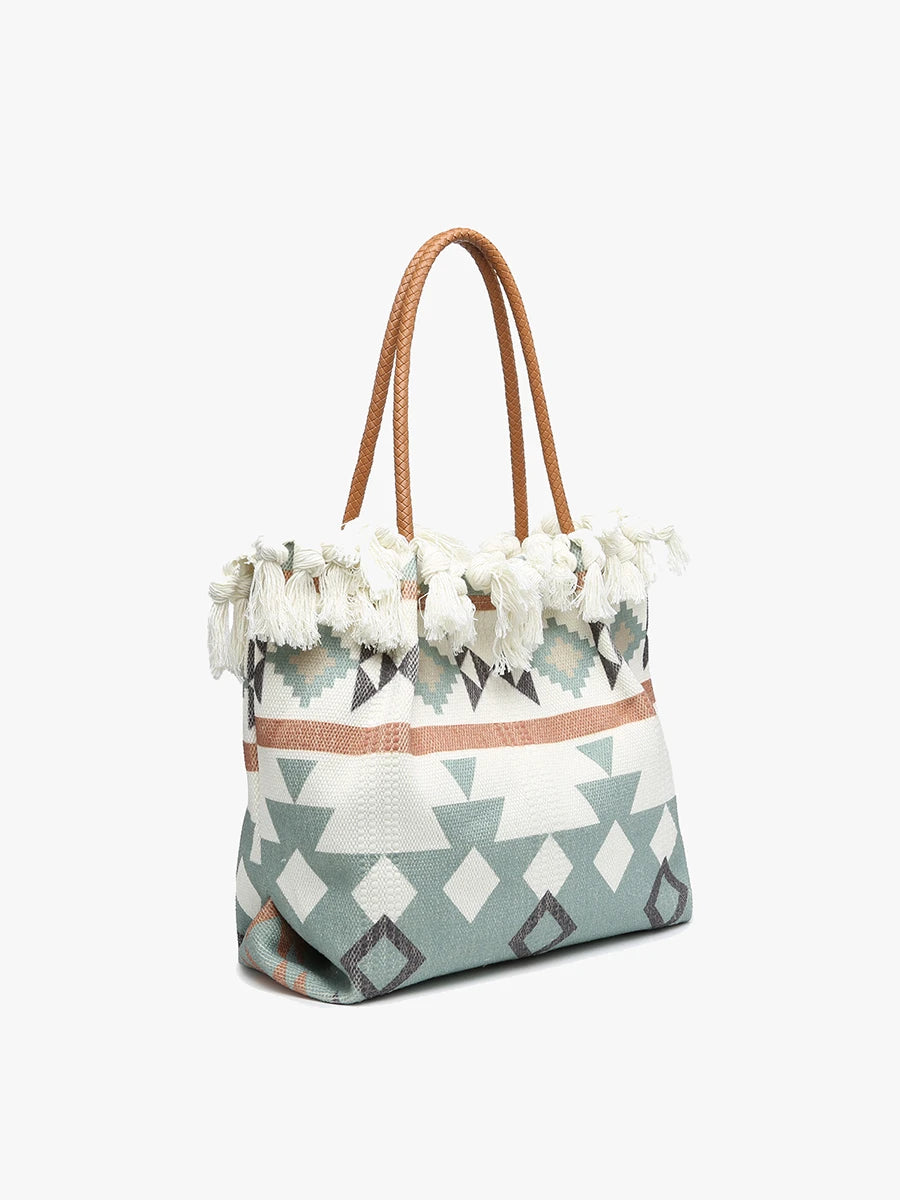 Madison Woven Aztec Tote