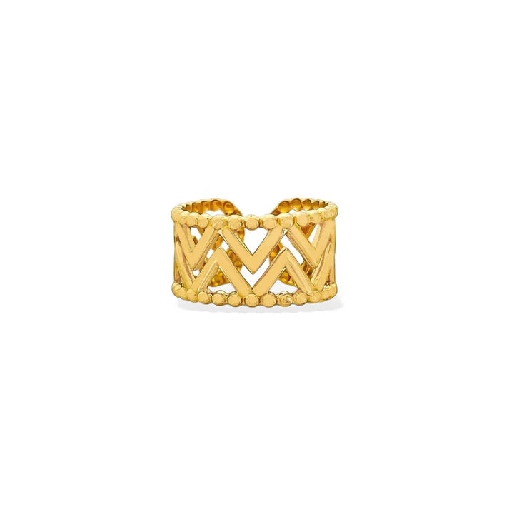 Water Resistant Zig Zag Ring