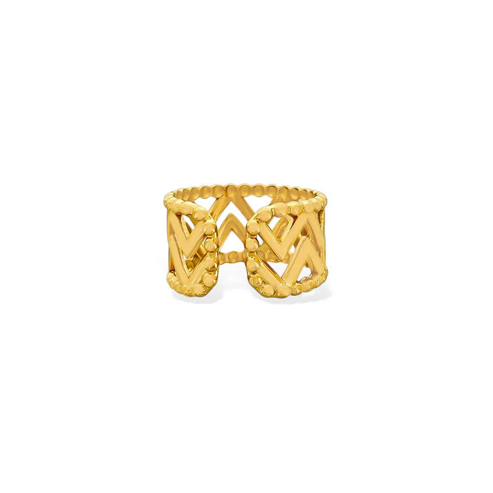 Water Resistant Zig Zag Ring